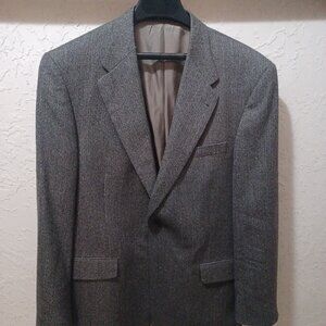 Murano Mens Sport Coat 42R Gray Herringbone Lambswool Blazer Jacket Dillard’s